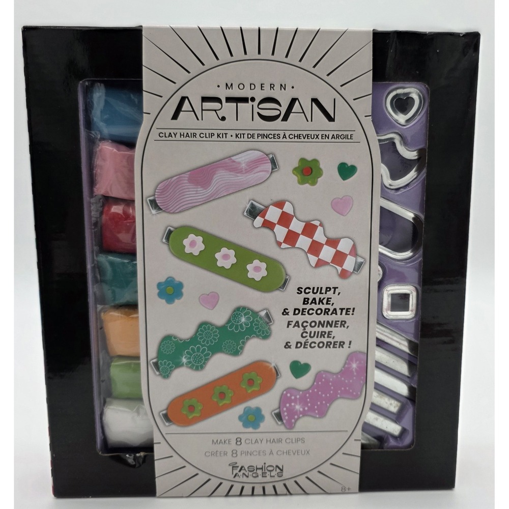 Fashion Angels Multi-Colored Modern Artisan Clay Hair Clips Making Kit 8+ #0237